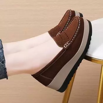 Весна и осень, новые туфли для мам из натуральной кожи, легкие и удобные, на толстом каблуке, повседневные женские туфли цвета бисквита 35 чёрный