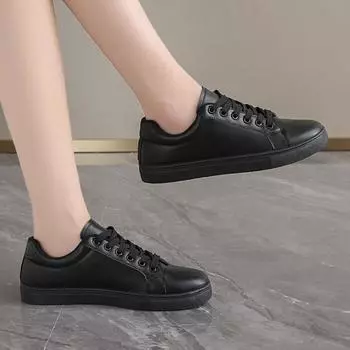 Весна и осень Новые туфли на плоской подошве Модная обувь Универсальные весенние и осенние спортивные повседневные маленькие белые туфли 36