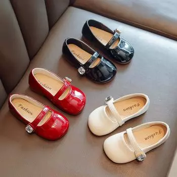 Весна и осень Новые Туфли Принцессы для Девочек 24 бордовый