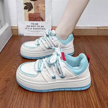 Весна и осень Новые универсальные модные сетчатые нескользящие женские туфли Удобные повседневные спортивные туфли на толстой подошве с низким верхом 35