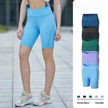 Весна и осень Новые женские эластичные брюки с высокой талией и застежкой на пять точек, брюки для марафона на открытом воздухе, беговые брюки для йоги S светло-синий