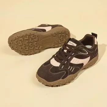 Весна и осень новые женские туфли на платформе спортивные моральные тренировки дышащие ретро повседневные модные сращивающиеся одинарные туфли трендовые туфли для доски 35 зелёный