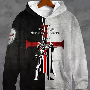 Весна и осень Новый 3D цифровой принт мужской модный повседневный свитер с капюшоном S