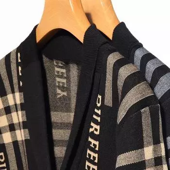 Весна и осень Новый кардиган Мужская мода Повседневный трикотаж Цветовой подбор Длинный рукав Топ Корейский стиль Модная мужская одежда M