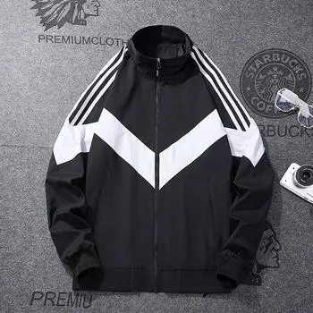 Весна и осень новый модный блейзер мужской кардиган на молнии с капюшоном тренд спортивный повседневный пальто верхняя мужская одежда M