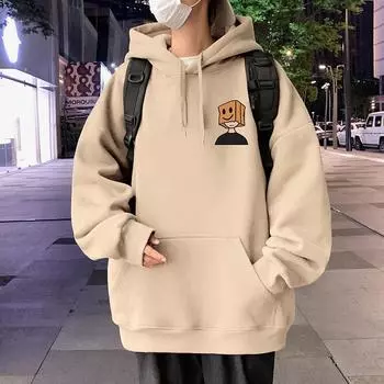 Весна и осень, новый мужской хлопковый простой свободный свитер большого размера в гонконгском стиле с длинным рукавом, повседневный свитшот M белый