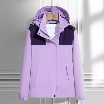 Весна и осень, новый мужской и женский однослойный штурмовик, подходящее тонкое парное пальто, одежда для альпинизма, съемная кепка L чёрный