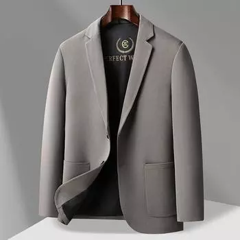 Весна и осень новый мужской костюм молодежный костюм без утюга тонкий модный повседневный одинарный костюм M