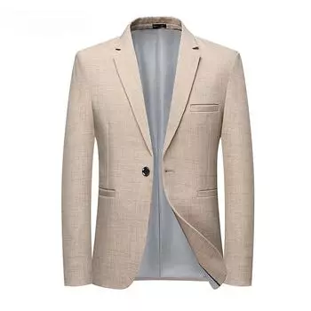 Весна и осень новый мужской костюм не требующий глажки корейская версия облегающий маленький костюм однобортный повседневный пиджак в стиле вестерн на одной пуговице 170 чёрный