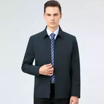 Весна и осень новый мужской пиджак с лацканами однотонный деловой повседневный пиджак для руководящих кадров среднего и пожилого возраста для мужчин 170