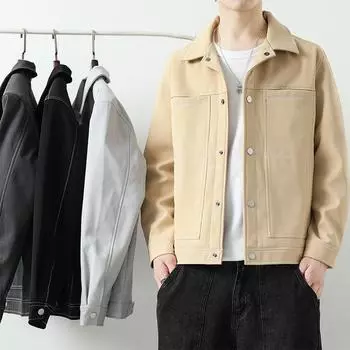 Весна и осень новый пиджак с лацканами мужская свободная рабочая одежда осень и зима слегка расклешенная верхняя одежда M