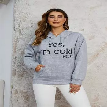 Весна и осень Новый повседневный серый худи-топ XS серый