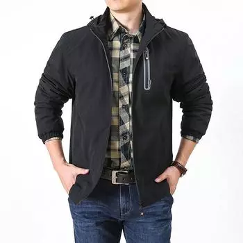 Весна и осень Новый стиль бархатная утолщенная теплая эластичная куртка мужская уличная четырехсторонняя эластичная быстросохнущая дышащая куртка M