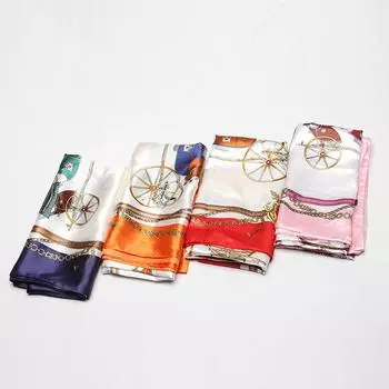 Весна и осень новый стиль ленточный имитация шелкового шарфа карета напечатанный квадратный шарф подарочный шарф 90*90cm