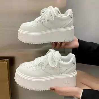 Весна и осень Новый стиль Модные повседневные и удобные увеличивающие рост платформы подошвы для женских спортивных кроссовок 35