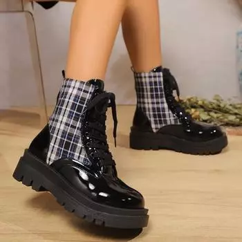 Весна и осень, новый стиль, передний ремешок, круглая головка, сетка, короткие, трубчатые, европейский и американский стиль, модные женские ботинки Martin 36