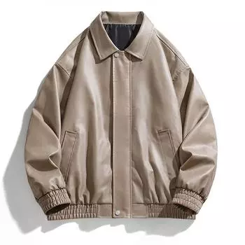 Весна и осень новый стиль Pi Shuai мотоциклетная кожаная куртка мужская весна и осень свободная повседневная американская кожаная куртка высокого класса M