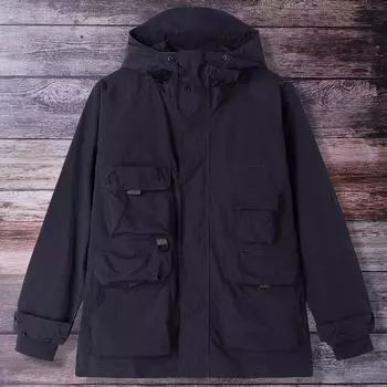 Весна и осень, новый стиль, повседневная свободная модная мужская куртка, однотонная прочная водонепроницаемая куртка, рабочая одежда для мужчин S