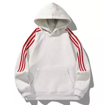 Весна и осень Новый стиль толстовка с капюшоном мужской полосатый контрастный цвет пуловер мужская повседневная модная куртка для пар мужская одежда M