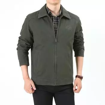 Весна и осень новый тонкий лацкан деловой повседневный пиджак топ мужской повседневный тонкий пиджак куртка M хаки