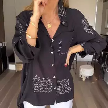 Весна и осень новый женский универсальный длинный рукав повседневный деловой дорожный элегантный комфорт сексуальный низ рубашка топ S белый