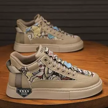 Весна и осень Открытый сезон Повседневная белая обувь Бордовые туфли Универсальная корейская версия Высокая помощь Студенческая спортивная модная обувь 39