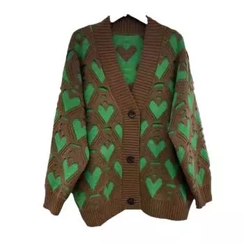 Весна и осень плюс размер вязаный кардиган свитер повседневный кардиган с V-образным вырезом свитер кардиган куртка утолщенная трикотажная куртка S розовый