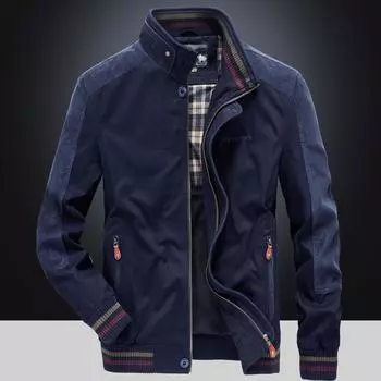 Весна и осень Популярная мужская куртка с воротником-стойкой Новая Деловая молодежная повседневная свободная куртка большого размера для мужчин S
