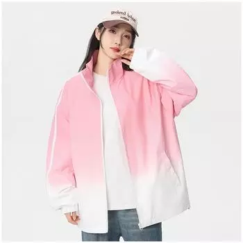 Весна и осень Повседневная куртка Trend Ins Wind Couple Gradual Change Универсальная свободная куртка большого размера Tooling Stand-up M серый