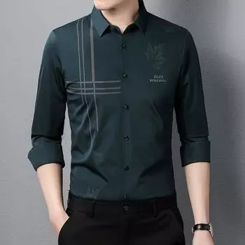 Весна и осень, рубашка для пап среднего и молодого возраста, модная повседневная деловая рубашка, красивый топ M