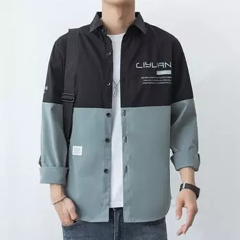 Весна и осень рубашка с длинным рукавом мужская рубашка куртка M