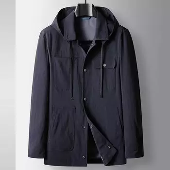 Весна и осень Съемная шляпа для людей среднего возраста и молодежи Однобортный легкий роскошный деловой повседневный пиджак с лацканами 170 синий