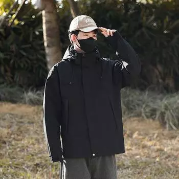 Весна и осень Северная уличная многоцветная куртка Hardshell Мужские и женские пальто Hardshell Single Повседневная куртка Ветрозащитная съемная кепка Пары XS белый
