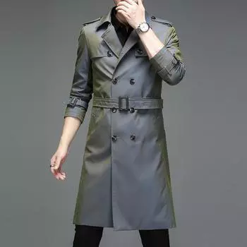 Весна и осень шелковица шелковая тонкая ветровка мужская среднего возраста деловая повседневная длинная свободная куртка для папы 170