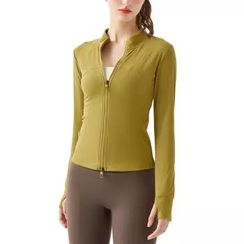 Весна и осень Спорт Длинный рукав Фитнес Йога Кардиган Топ S чёрный