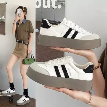 Весна и осень толстая подошва De Training белые туфли женская обувь осень Hundred спортивная обувь для сноуборда 35