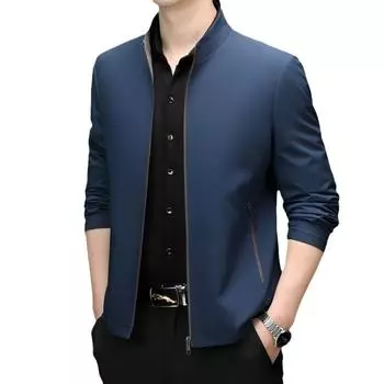 Весна и осень Тонкая деловая куртка мужская с воротником-стойкой Универсальная куртка мужская повседневная мужская куртка M