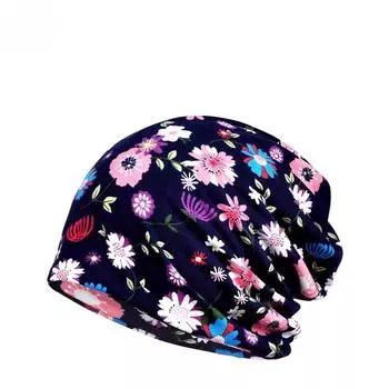 Весна и осень Тонкий хлопок двухслойный эластичный солнцезащитный универсальный двойной шарф Baotou послеродовая шапочка для родов Flexible/dual-use серый