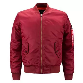 Весна и осень Тонкий однотонный цвет для полных мужчин больших размеров Мужская спортивная повседневная куртка со стоячим воротником Мужская бейсбольная форма S красный
