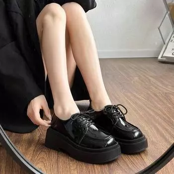 Весна и осень Туфли Мэри Джейн Женские Сто Студентов Белые Одиночные Туфли Туфли Взрыв Туфли 35 матовый черный