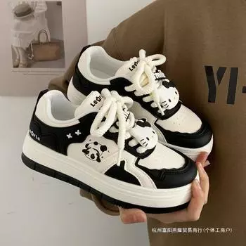 Весна и осень ученики младших классов средней школы уродливые милые туфли с большой головой для женщин на платформе 2025 года, новые повседневные спортивные туфли для сноуборда 35