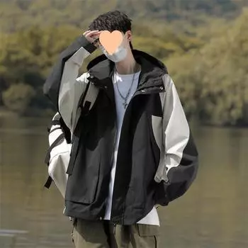 Весна и осень Уличная ветрозащитная водонепроницаемая куртка Модная Универсальная M