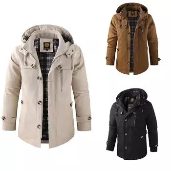 Весна и осень, уличное пальто, мужская однотонная повседневная длинная куртка, тонкая куртка M белый