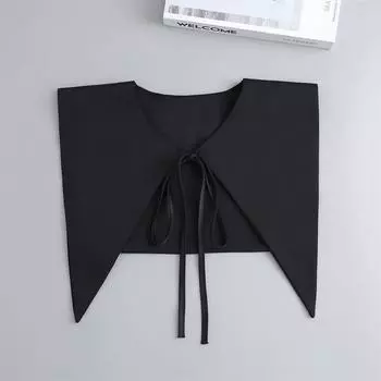 Весна и осень универсальный артефакт ложный воротник черный ремешок шаль женский возрастной дизайн чувство снаружи маленький жилет чёрный