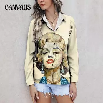 Весна и осень женская абстракция больших размеров с масляной живописью, 3D цифровая печать, свободная повседневная рубашка-кардиган