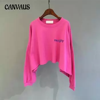 Весна и осень женская блузка больших размеров с круглым вырезом толстовка сетчатый красный топ с длинными рукавами M жёлтый