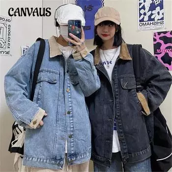 Весна и осень женская куртка больших размеров Tide Loose Denim, модная рабочая одежда, топы S чёрный