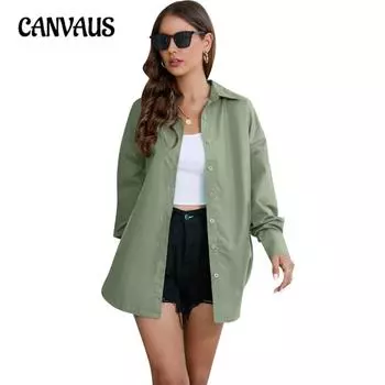 Весна и осень женская однотонная рубашка с длинным рукавом S серо голубой