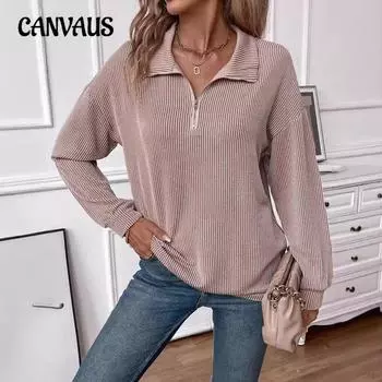 Весна и осень Женская повседневная толстовка больших размеров с яркими полосками и длинными рукавами на молнии S розовый