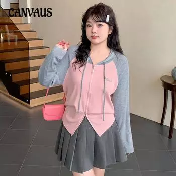 Весна и осень женская толстовка с капюшоном больших размеров Color Collision свободный вязаный кардиган куртка с длинным рукавом XL серый